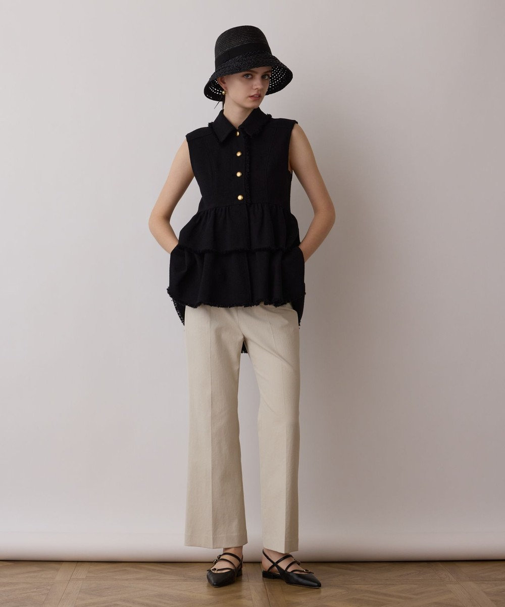 GRACE CONTINENTAL ツイードフリンジジレ