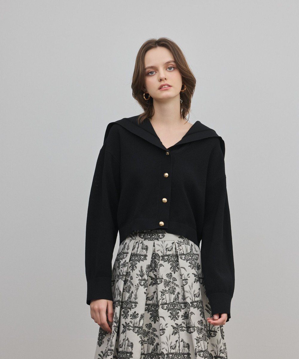 GRACE CONTINENTAL セーラーカラーニットトップ 