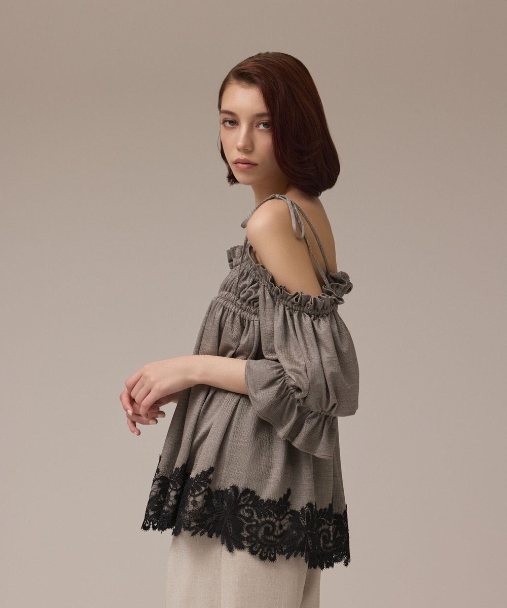 GRACE CONTINENTAL ギャザーフレアトップ 