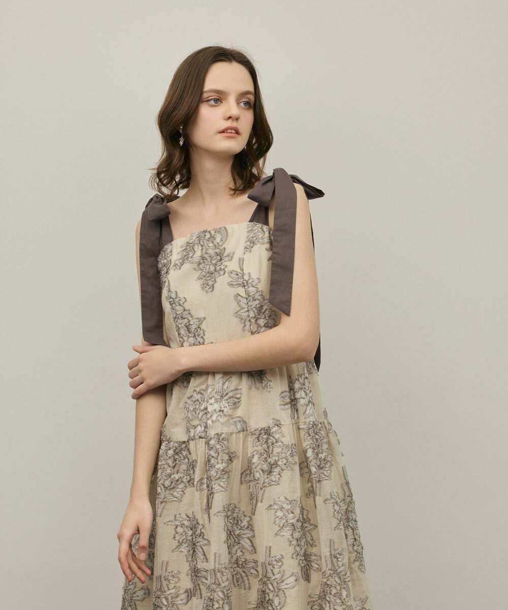 GRACE CONTINENTAL シアージャガードティアードワンピース 