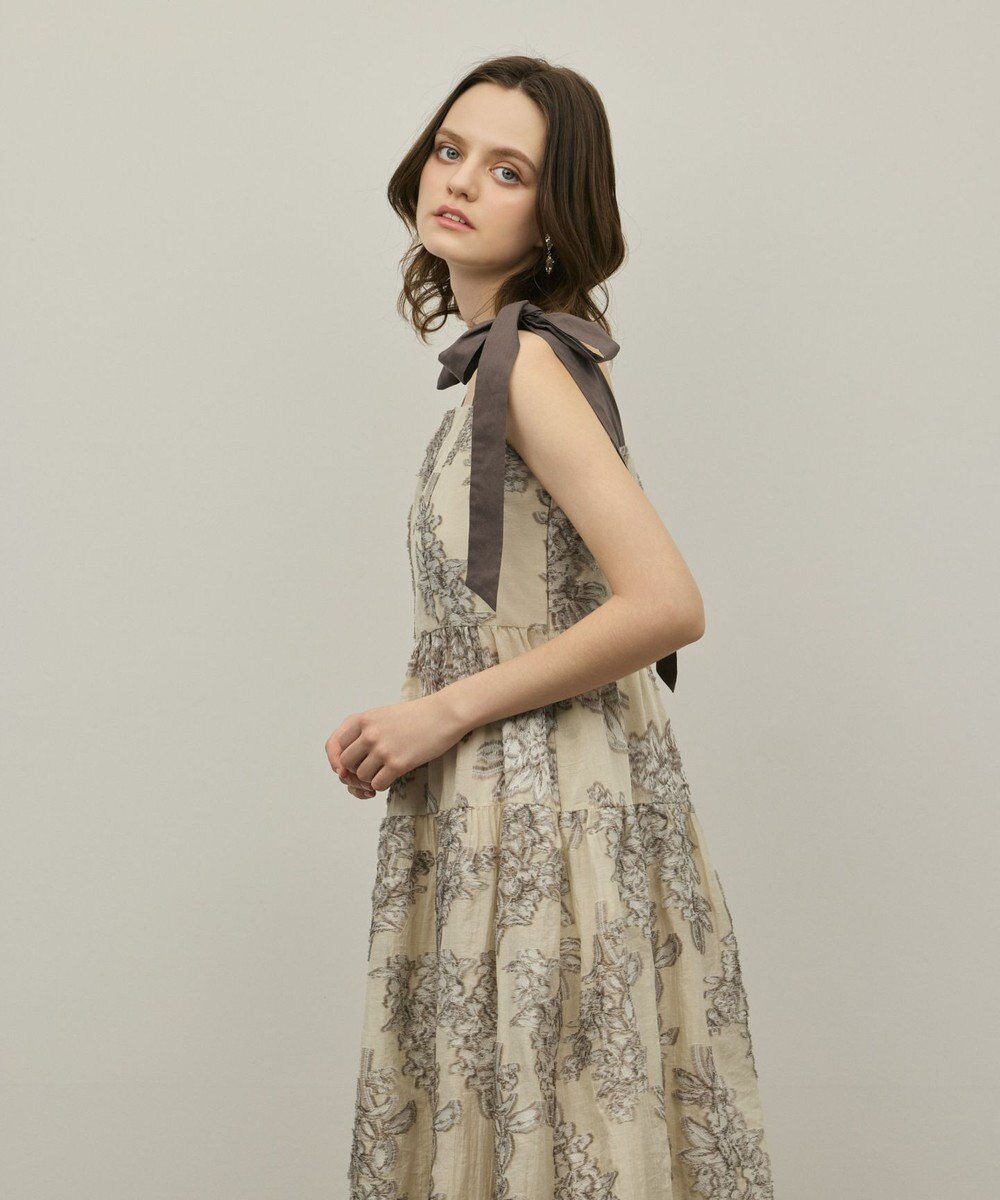 GRACE CONTINENTAL シアージャガードティアードワンピース 