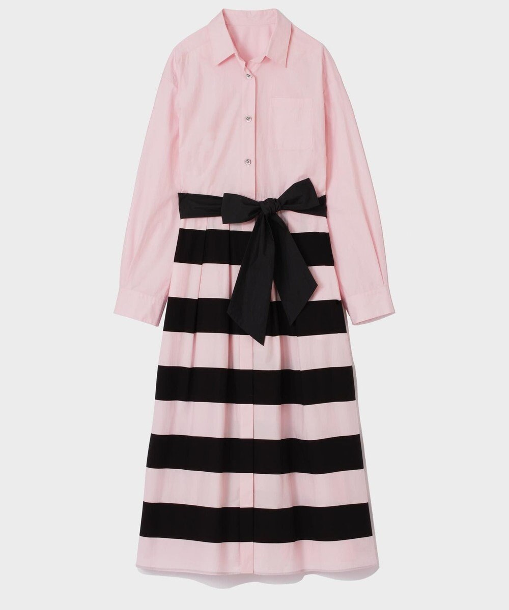 GRACE CONTINENTAL ボーダーコンビシャツワンピース