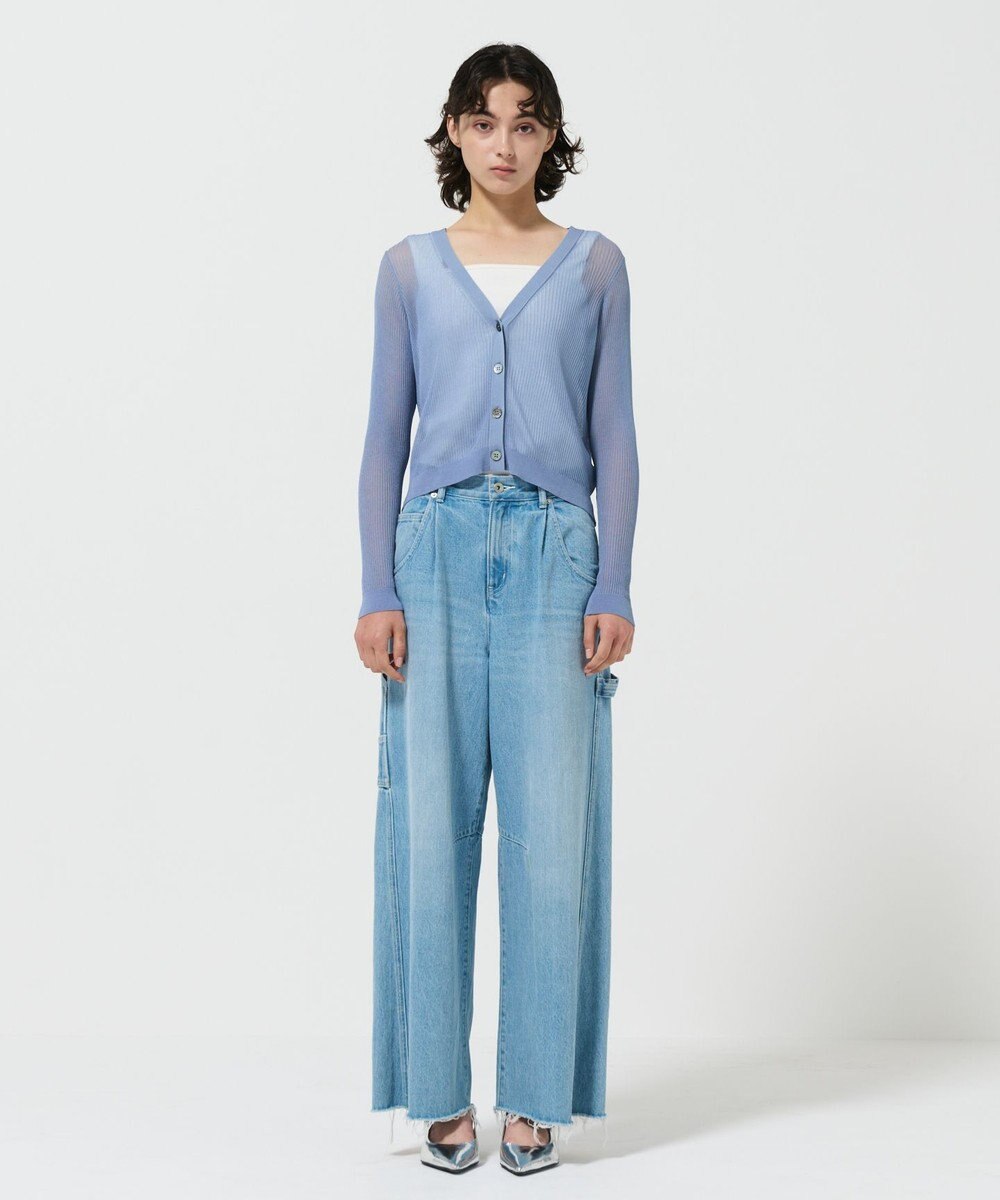 GRACE CONTINENTAL リブシアーニットカーディガン