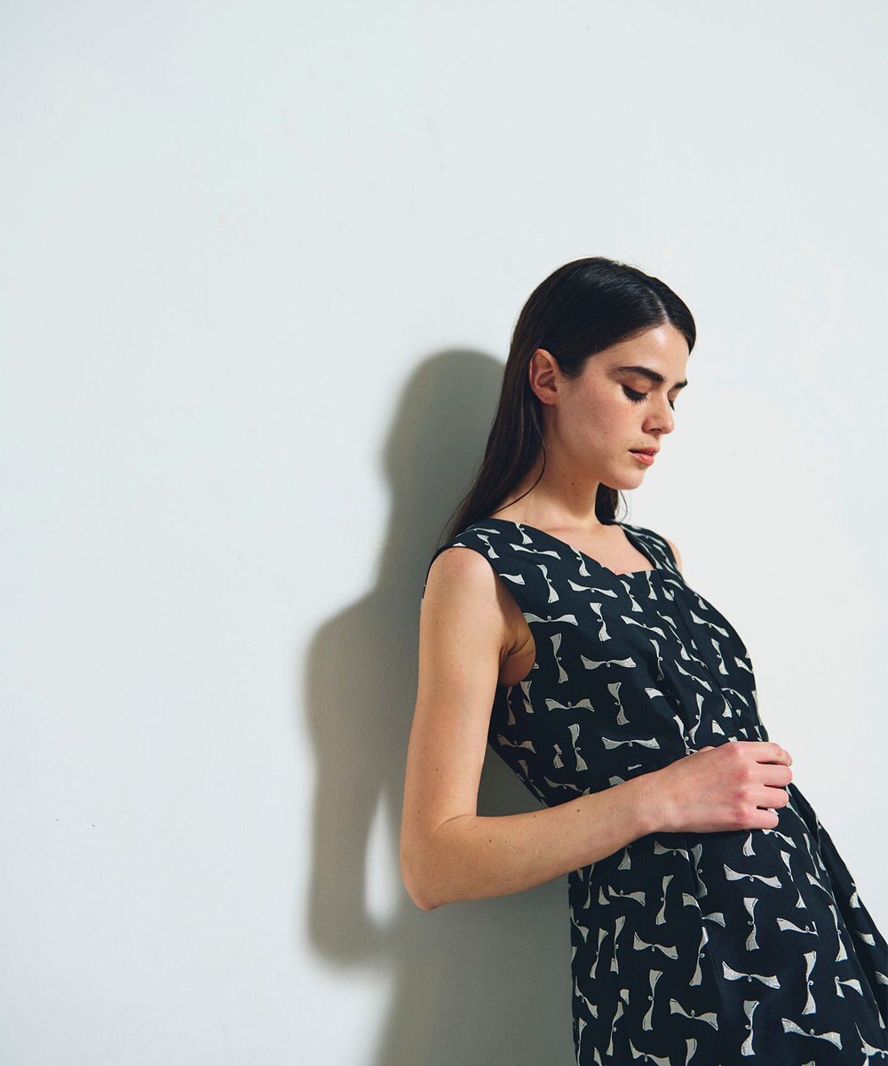 GRACE CONTINENTAL リボンジャガードワンピース