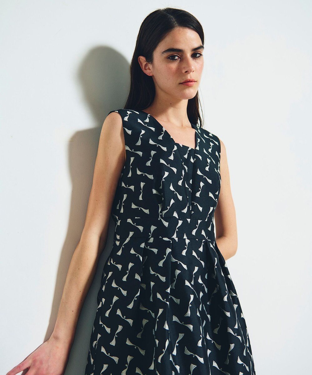 GRACE CONTINENTAL リボンジャガードワンピース