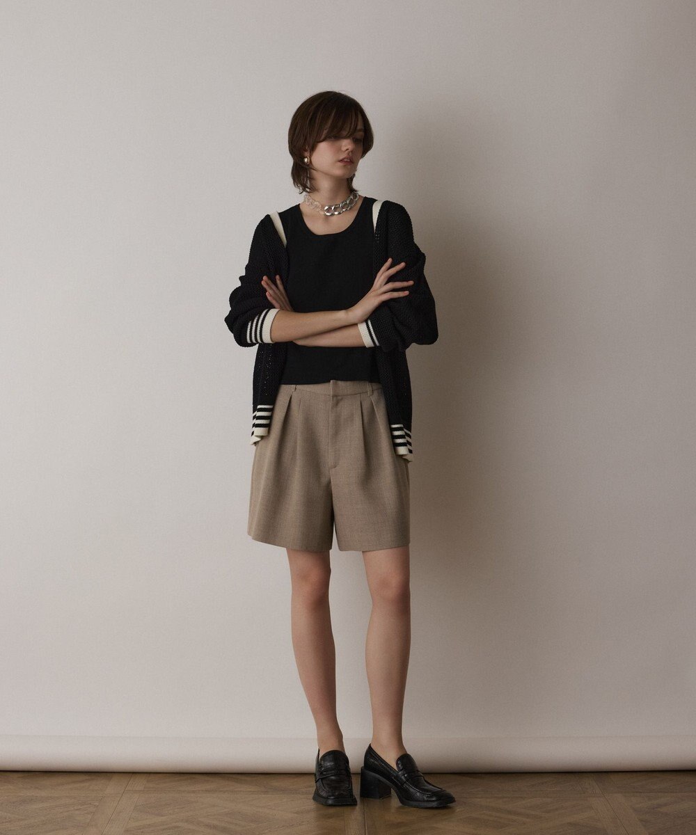 GRACE CONTINENTAL メッシュラインニットカーディガン