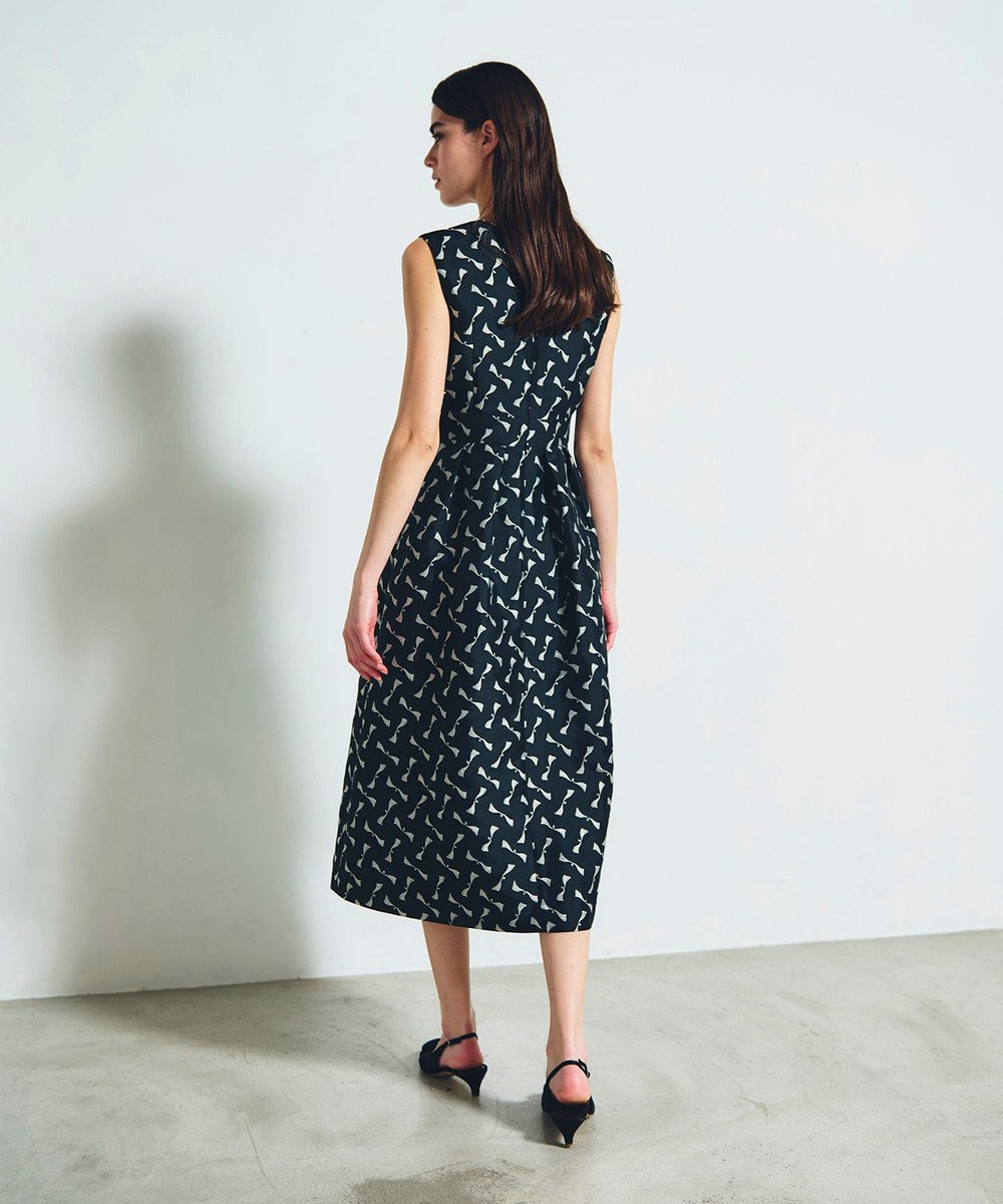 GRACE CONTINENTAL リボンジャガードワンピース