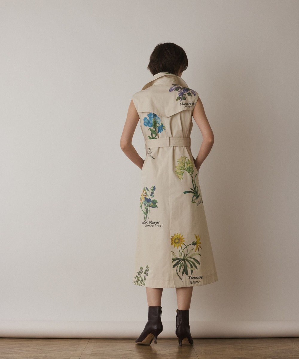 GRACE CONTINENTAL プリントトレンチワンピース 