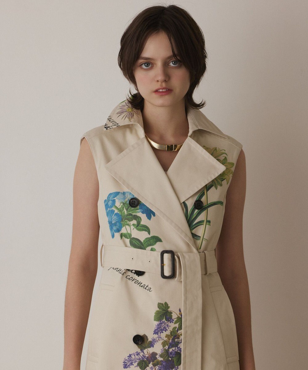 GRACE CONTINENTAL プリントトレンチワンピース 