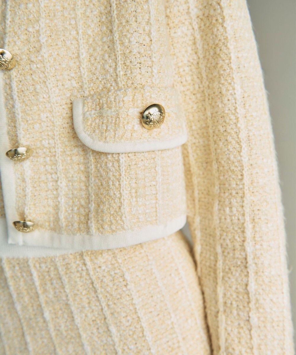 GRACE CONTINENTAL ツイードショートニットカーディガン