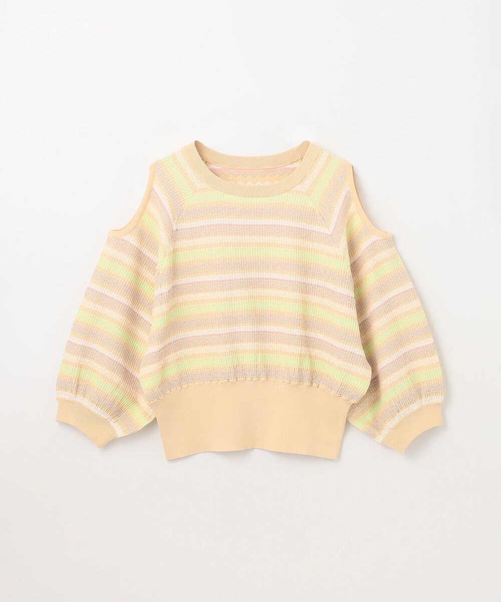 GRACE CONTINENTAL ボーダーパフニットトップ 