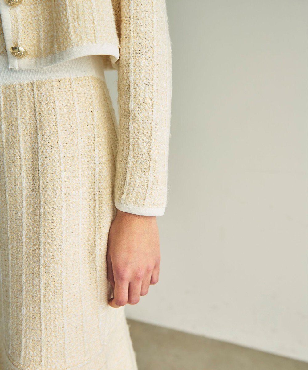 GRACE CONTINENTAL ツイードショートニットカーディガン 