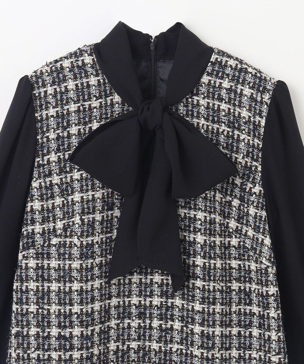 GRACE CONTINENTAL ツイードコンビワンピース 