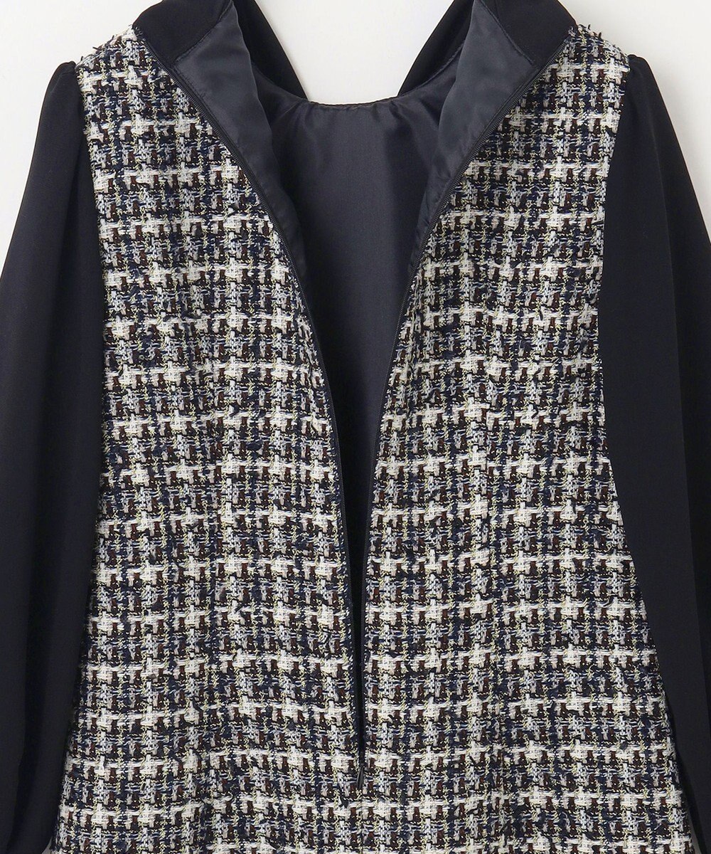 GRACE CONTINENTAL ツイードコンビワンピース 