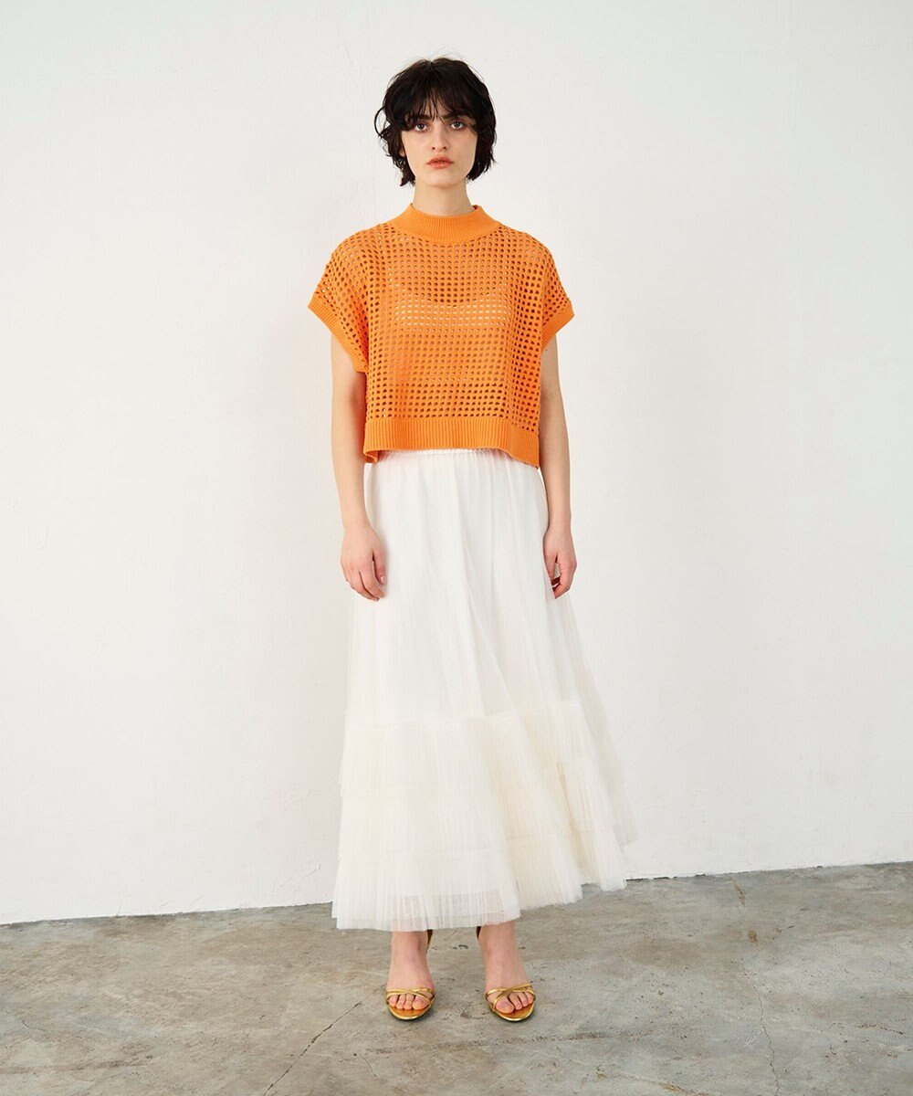 GRACE CONTINENTAL メッシュルーズニットトップ 