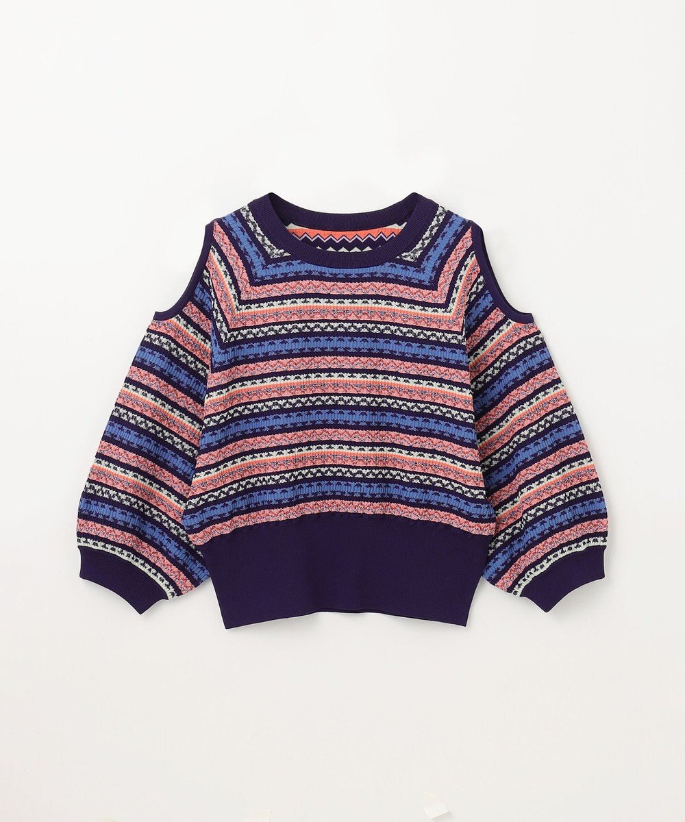 GRACE CONTINENTAL ボーダーパフニットトップ 