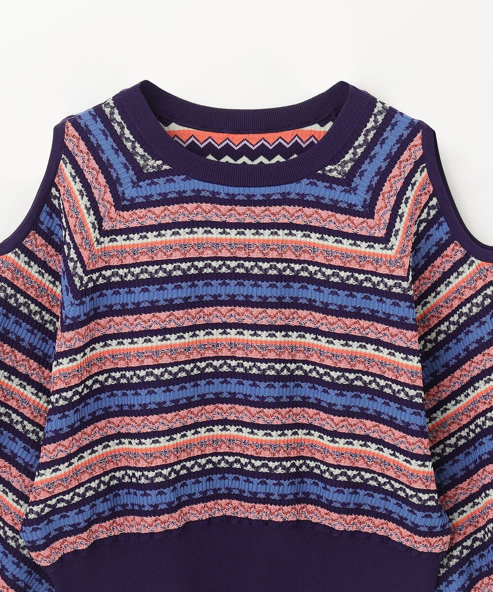 GRACE CONTINENTAL ボーダーパフニットトップ 