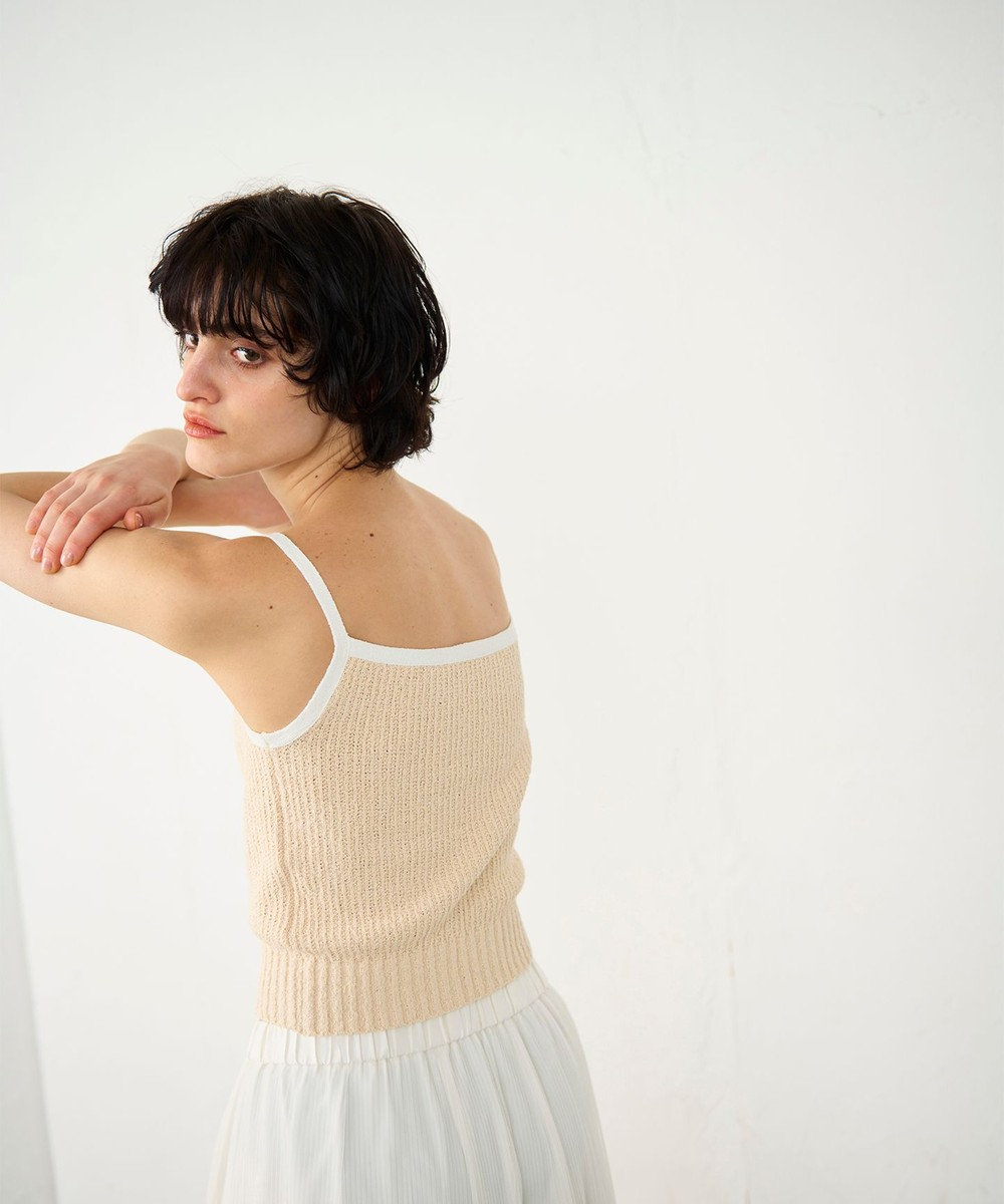 GRACE CONTINENTAL バイカラーニットノースリーブ