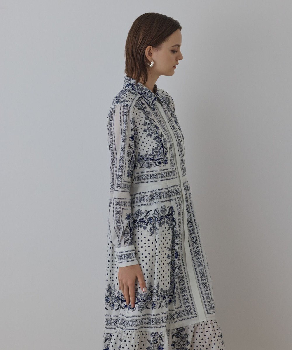 GRACE CONTINENTAL バンダナプリントシャツワンピース 