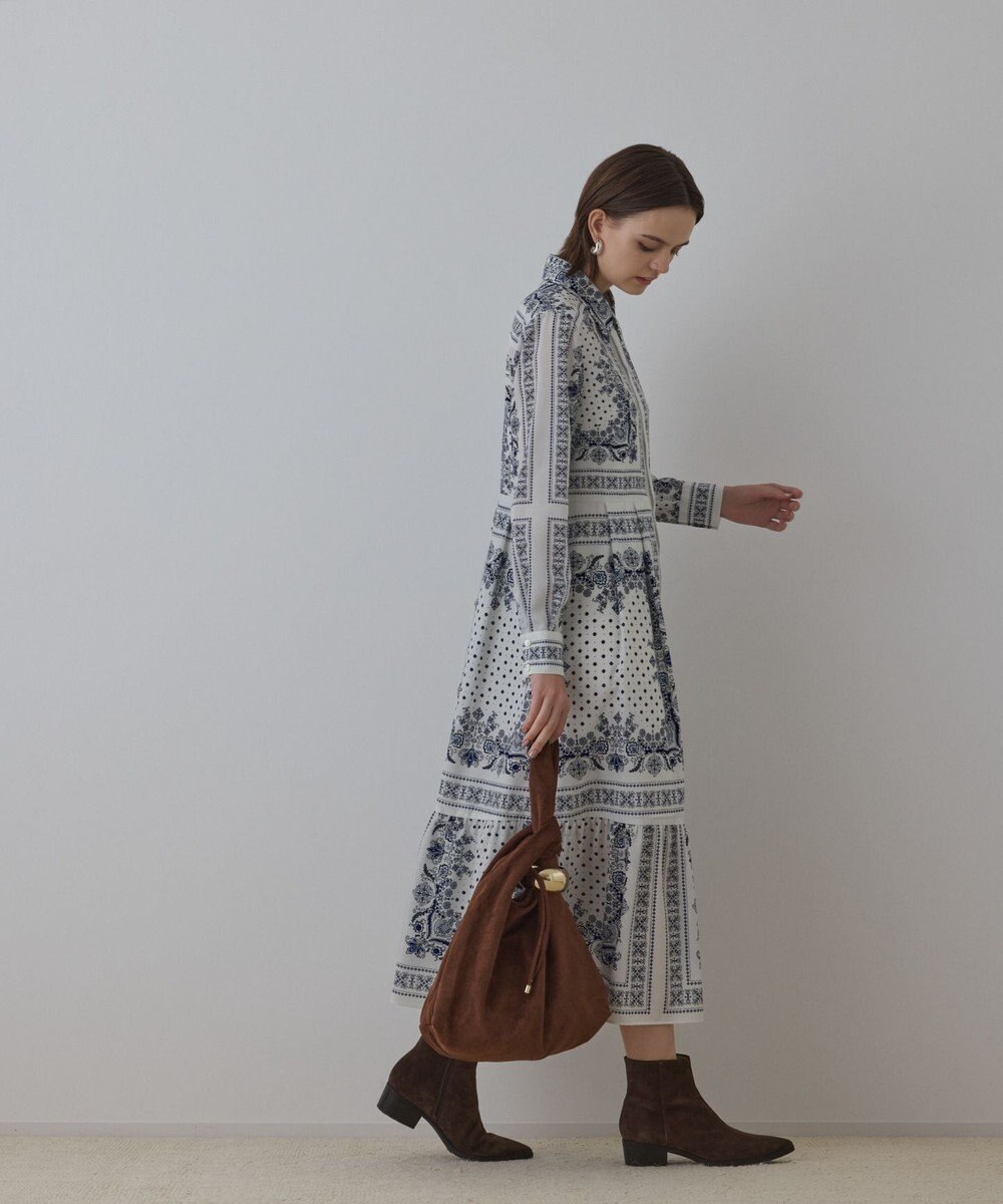 GRACE CONTINENTAL バンダナプリントシャツワンピース 