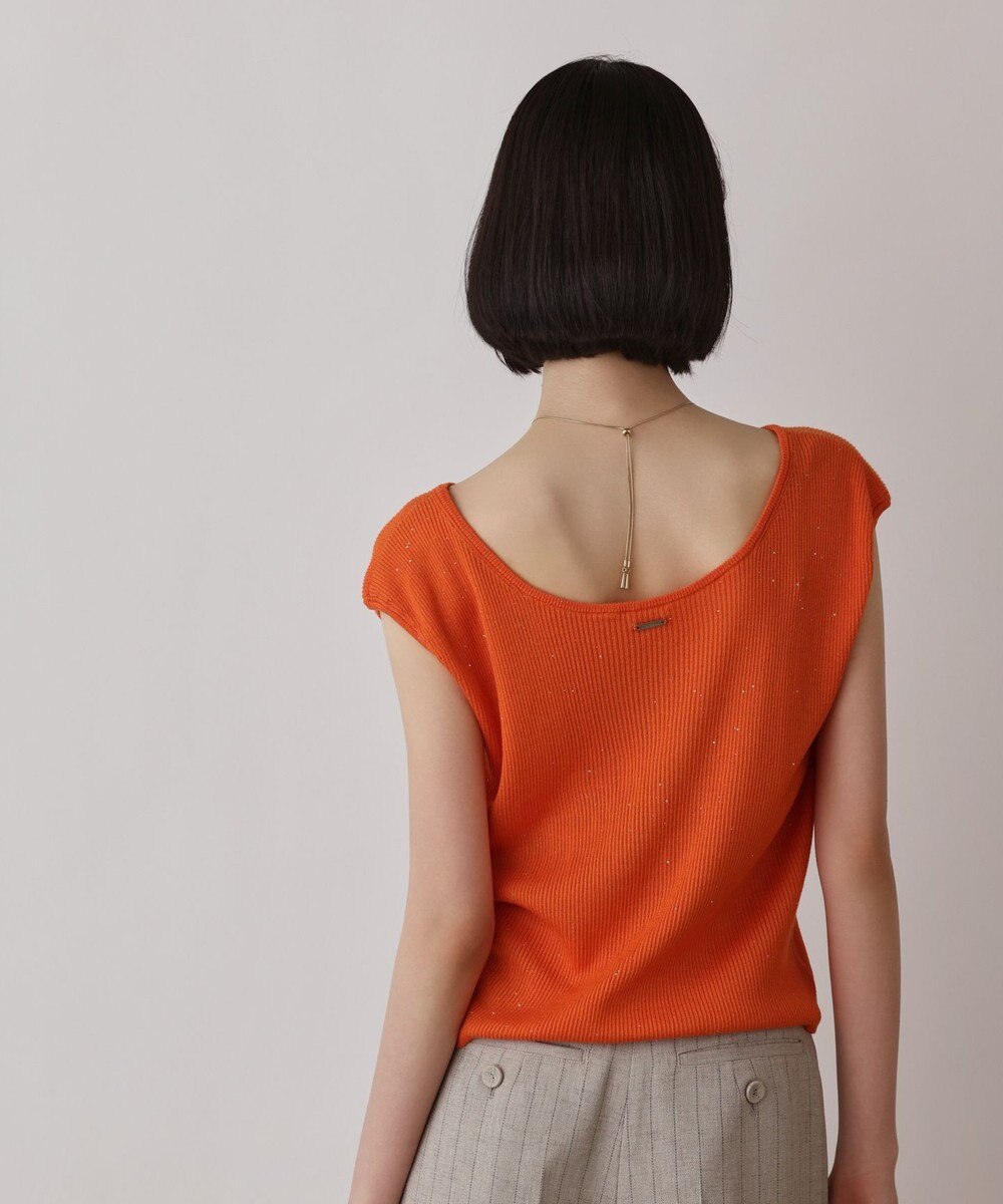 GRACE CONTINENTAL スパンコールリブトップ 