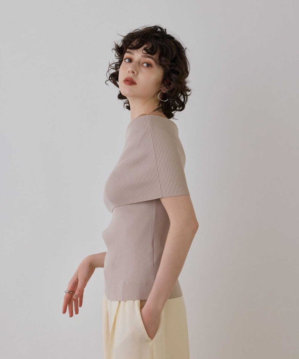 GRACE CONTINENTAL オフショルリブニットトップ