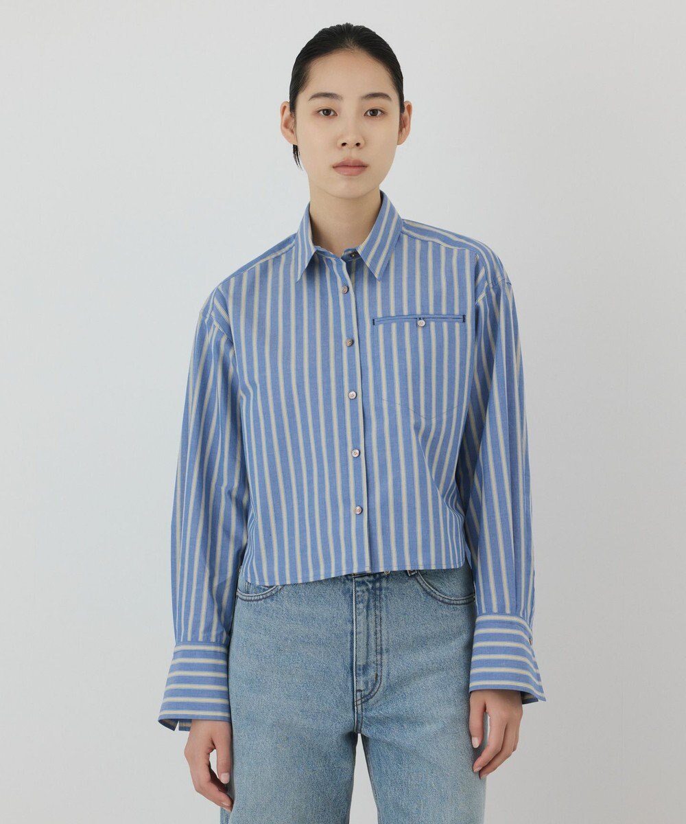 GRACE CONTINENTAL ストライプショートシャツ 