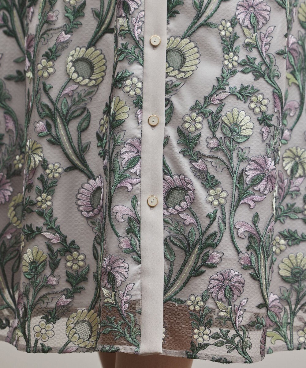 GRACE CONTINENTAL マルチフラワー刺繍フレアワンピース 