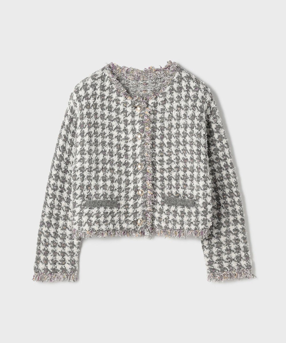 GRACE CONTINENTAL ツイードニットショートカーディガン 