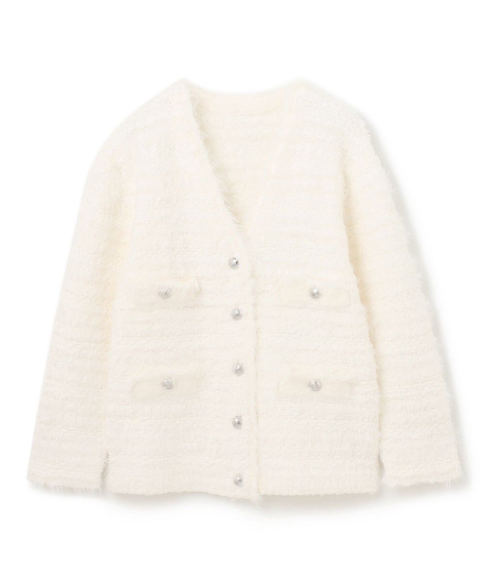 GRACE CONTINENTAL フェザーツイードニットカーディガン 