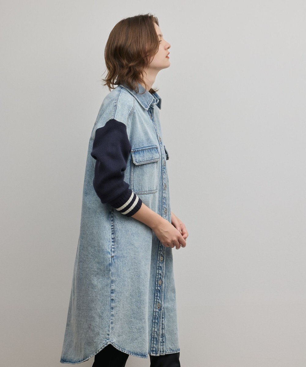 GRACE CONTINENTAL ニットスリーブデニムワンピース 