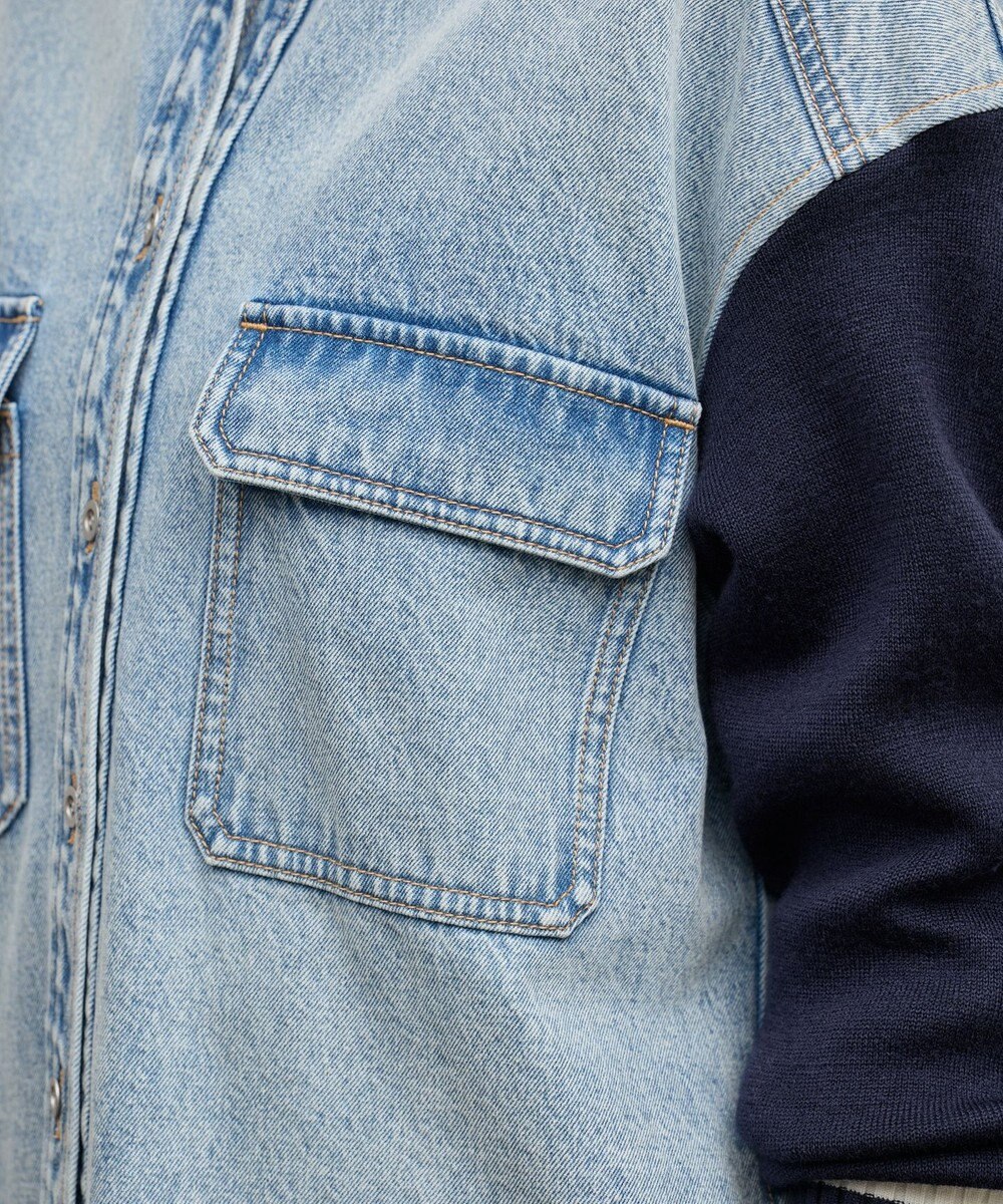 GRACE CONTINENTAL ニットスリーブデニムワンピース 