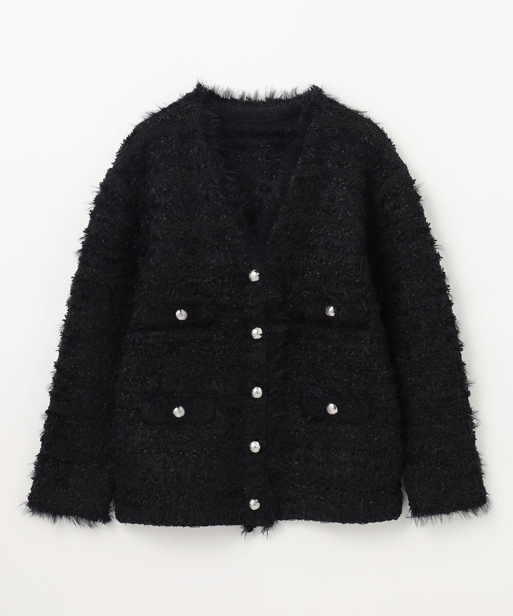 GRACE CONTINENTAL フェザーツイードニットカーディガン 