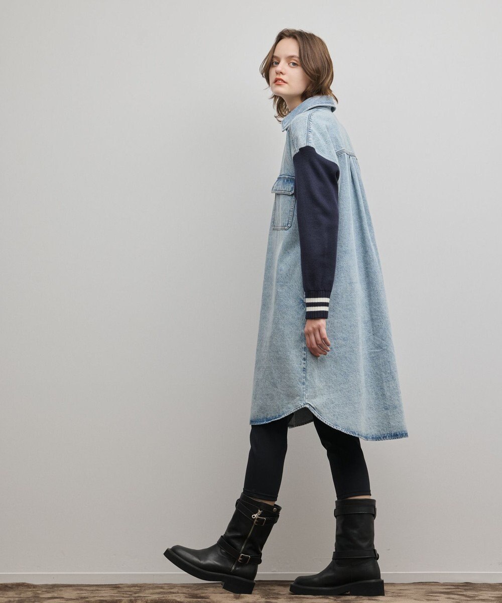 GRACE CONTINENTAL ニットスリーブデニムワンピース 