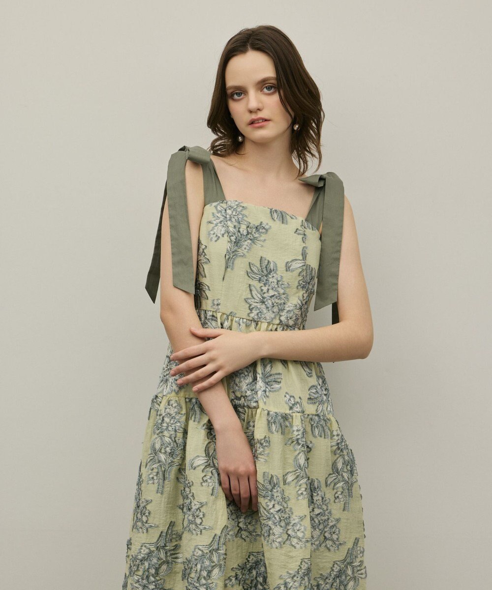 GRACE CONTINENTAL シアージャガードティアードワンピース 