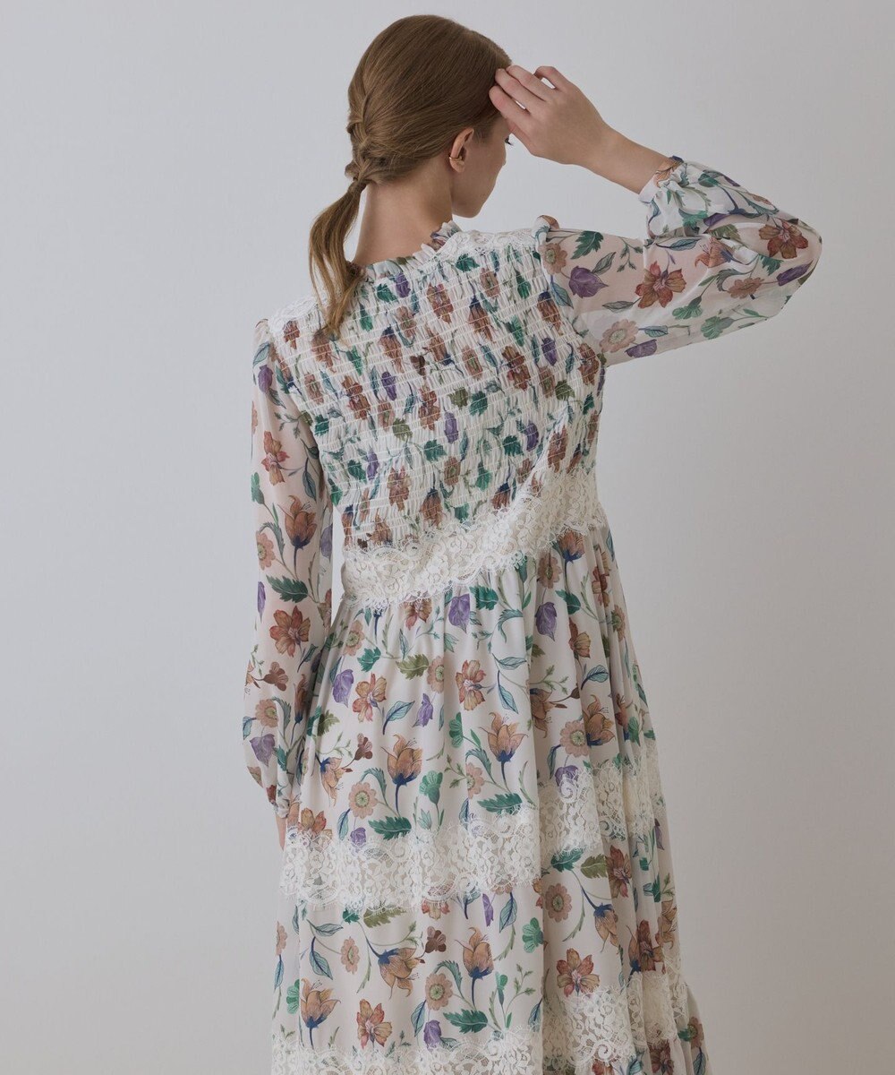 GRACE CONTINENTAL サラサプリントティアードワンピース 