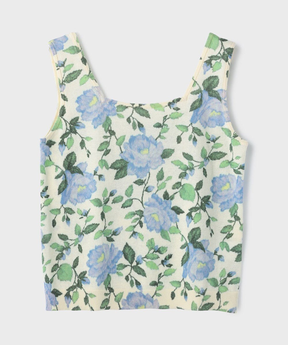 GRACE CONTINENTAL ローズプリントニットトップ 