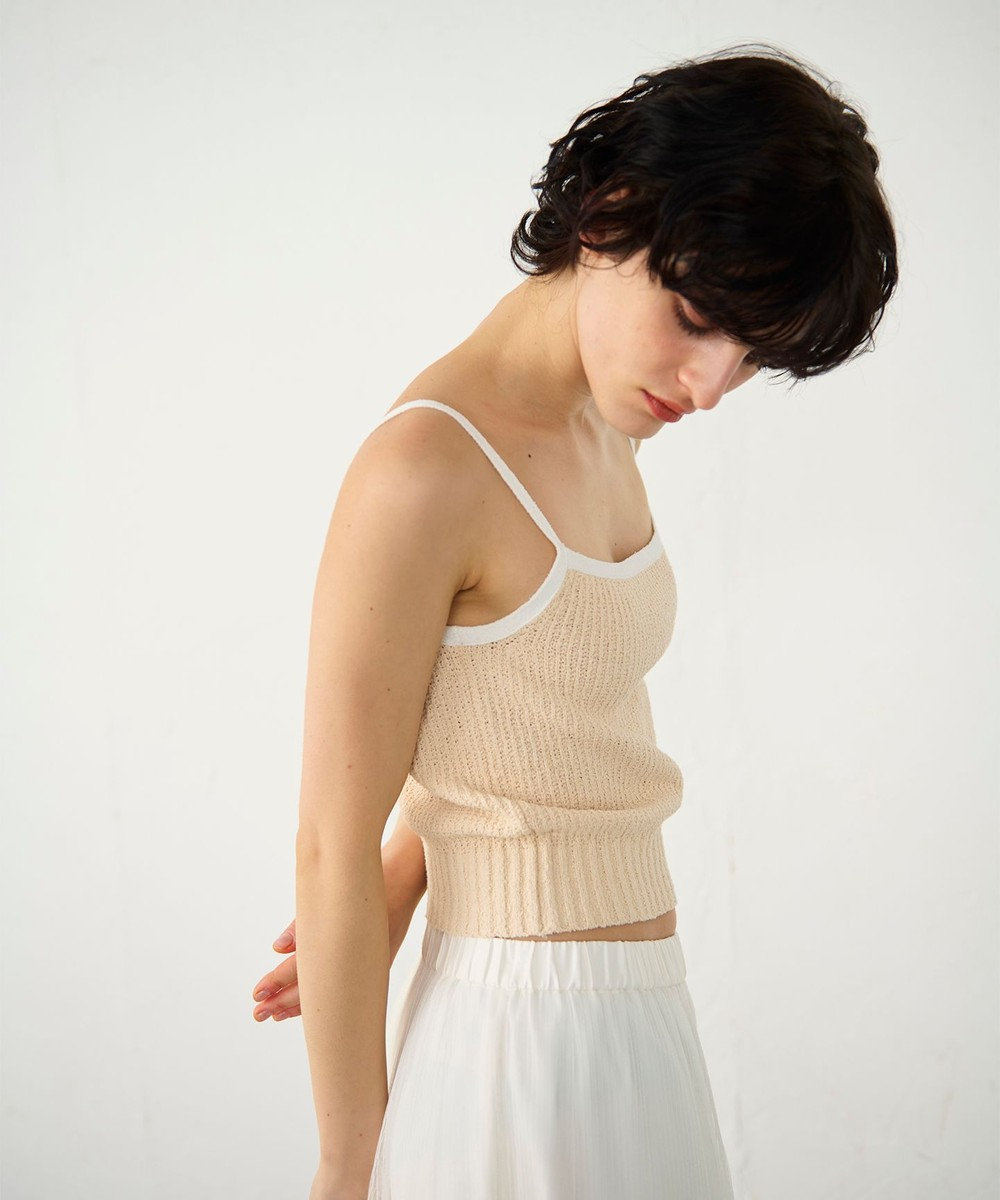 GRACE CONTINENTAL バイカラーニットノースリーブ