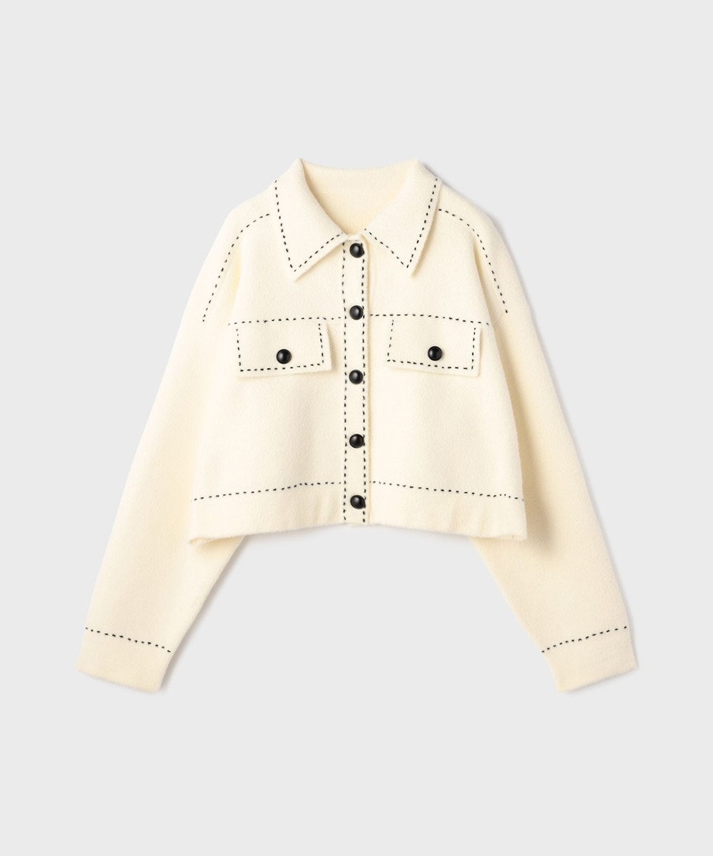 GRACE CONTINENTAL ステッチニットジャケット