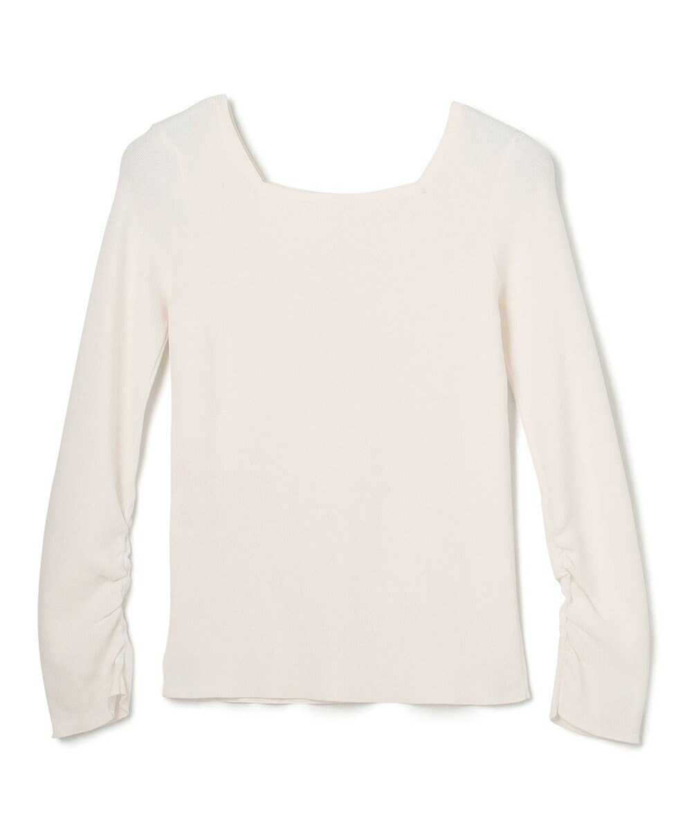 GRACE CONTINENTAL タフタケープ付ニットトップ 