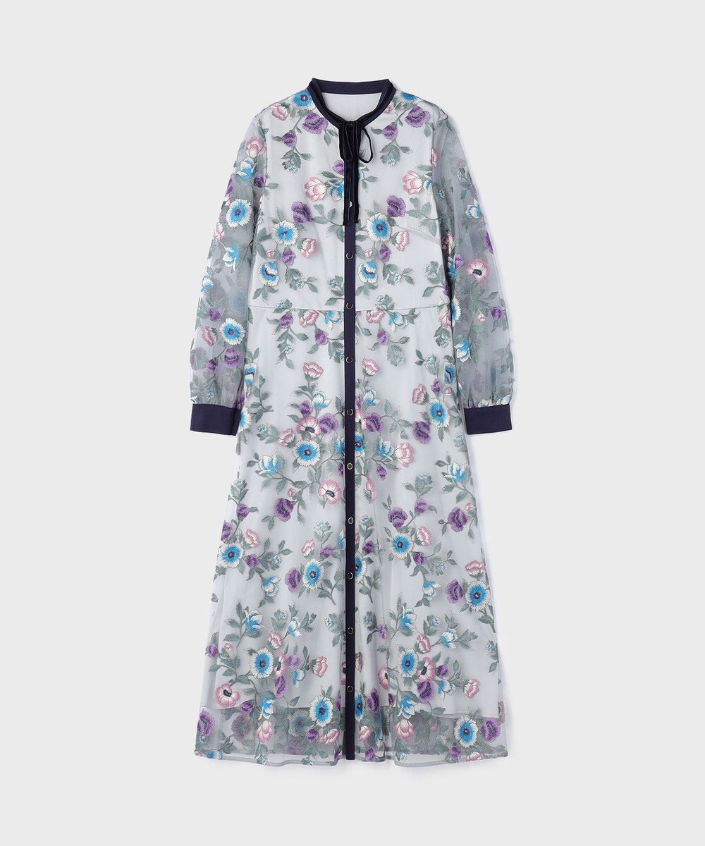 GRACE CONTINENTAL マルチ刺繍フレアワンピース 