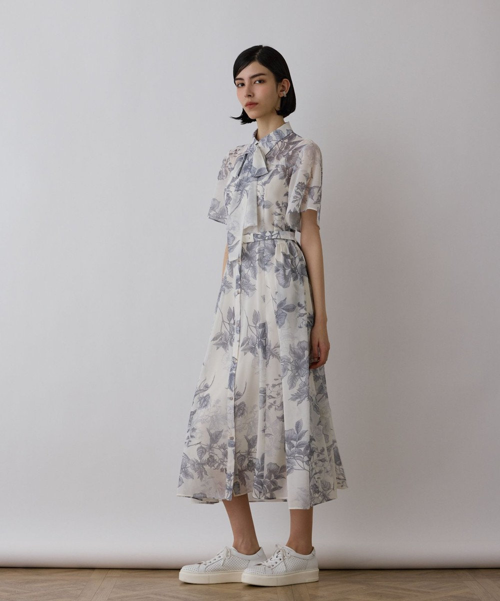 GRACE CONTINENTAL シャドーフラワープリントワンピース
