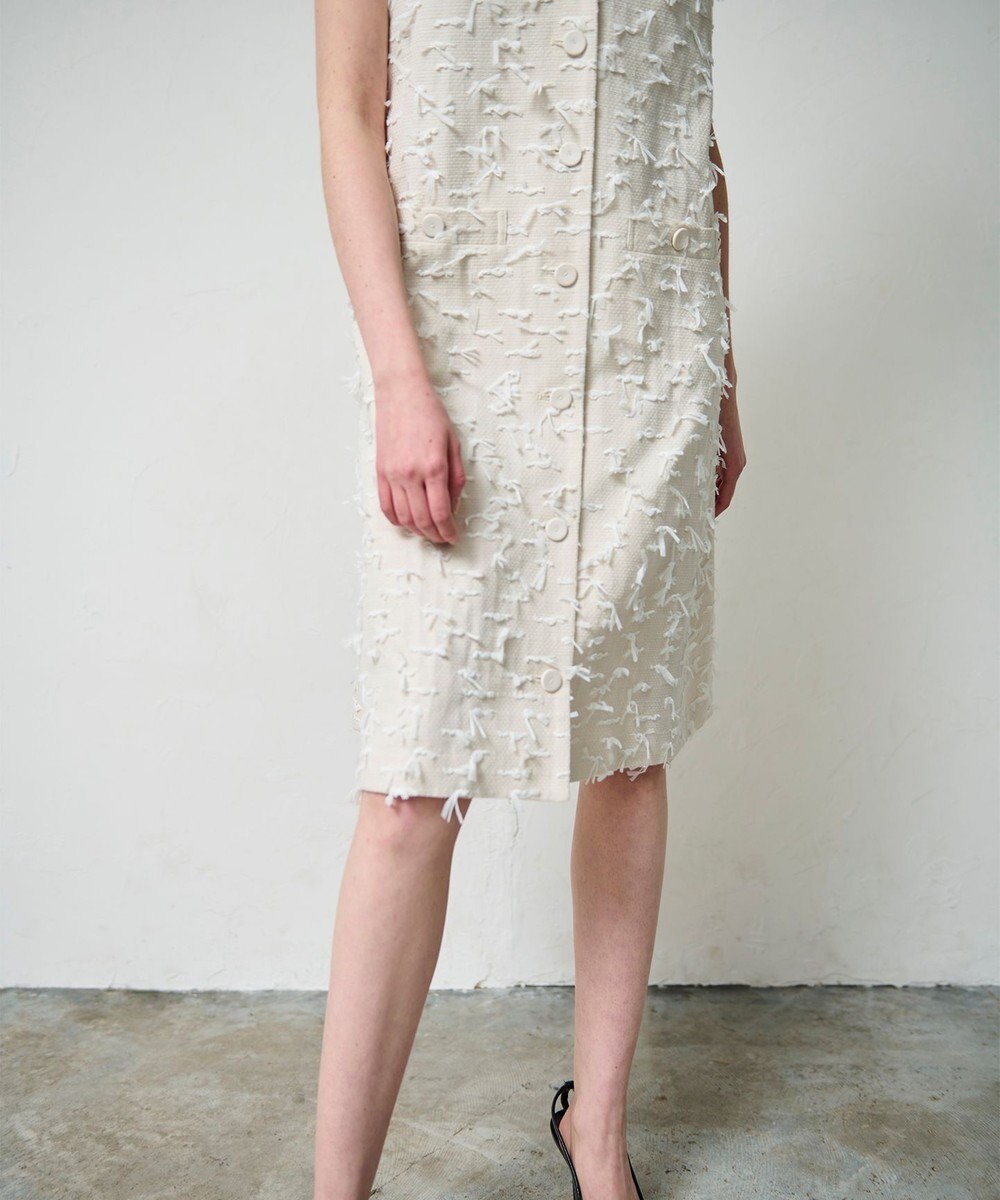 GRACE CONTINENTAL リボンヤーンジレドレス 