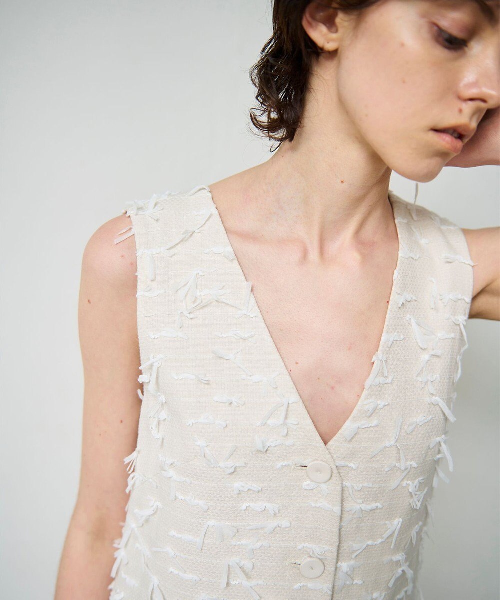 GRACE CONTINENTAL リボンヤーンジレドレス 