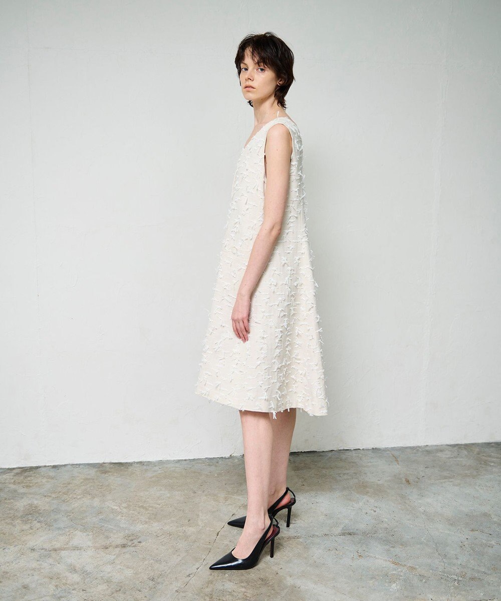 GRACE CONTINENTAL リボンヤーンジレドレス 