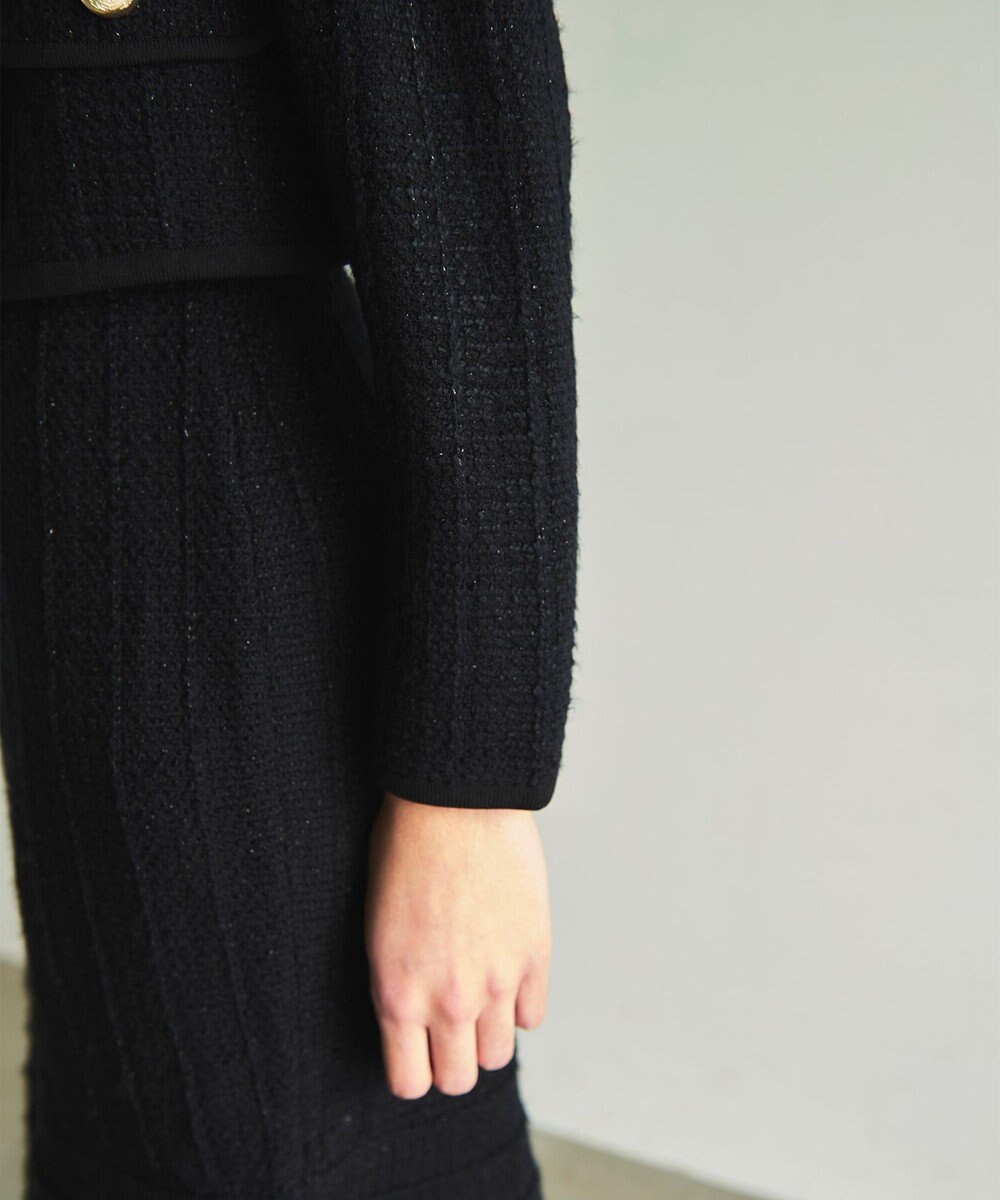 GRACE CONTINENTAL ツイードショートニットカーディガン