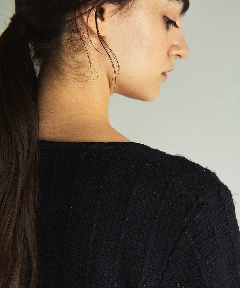 GRACE CONTINENTAL ツイードショートニットカーディガン