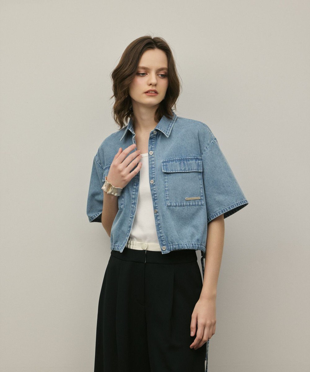 GRACE CONTINENTAL ハーフスリーブデニムシャツ 