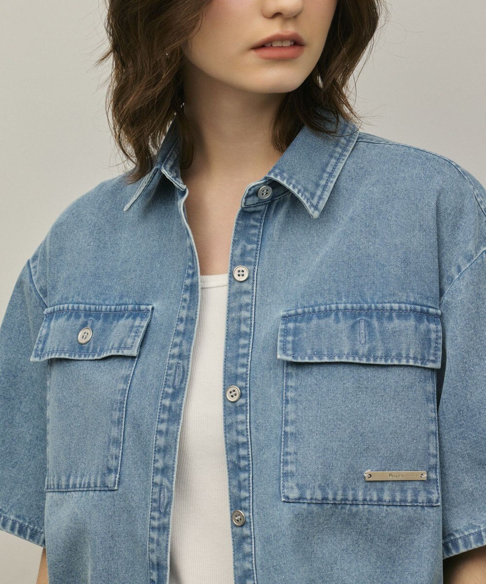 GRACE CONTINENTAL ハーフスリーブデニムシャツ 