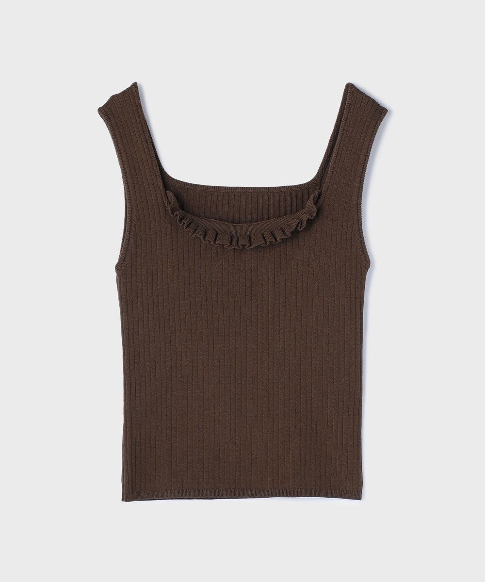 GRACE CONTINENTAL リブフリルニットトップ 